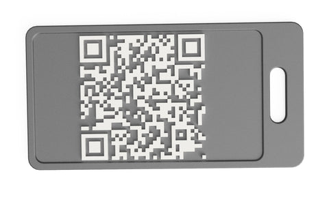 QR code badge 3D printed in two colors