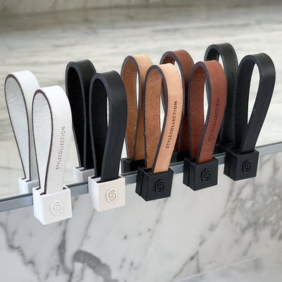 Towel loop clips square set black/medium brown