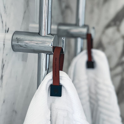 Towel loop clips square set black/medium brown