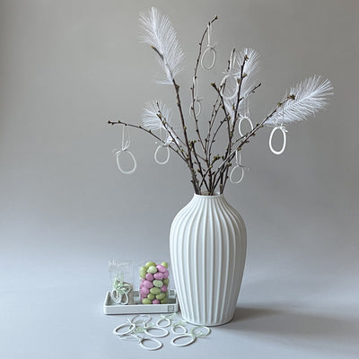 Tray with inlay - white/green