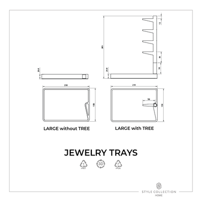 Tree tray with inlay - black 4