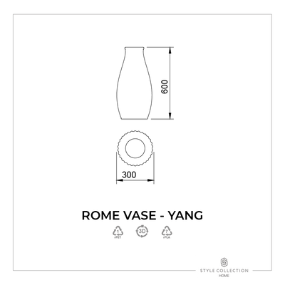 Table vase Yang - Grey