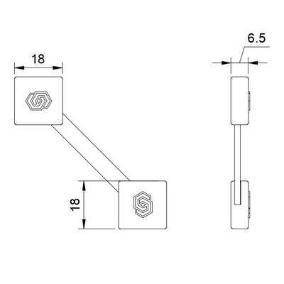 Scarf hanger magnetic clip dimensions. Width and height: 18mm. Deepth: 6.5mm x 6.5mm.