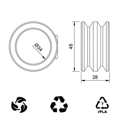 STYLE COLLECTION HOME NAPKIN RING HAMPTONS dimensions Height 28mm. Width: 48mm. Inner diameter: 34mm Height: 1.1 inches. Width: 1.9 inches. Inner diameter: 1.3 inches. Recyclable, biodegradable and rPLA 7