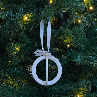 Christmas ornament circle white/grey