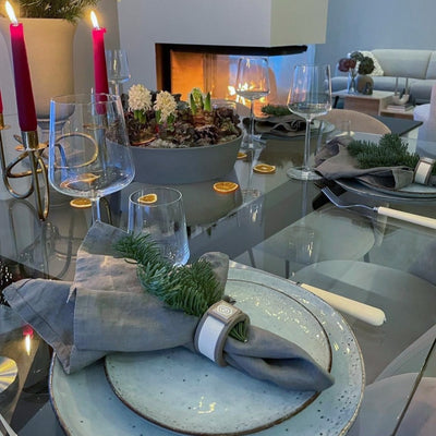 Rome fuzzy earth/sand napkin ring set of 4