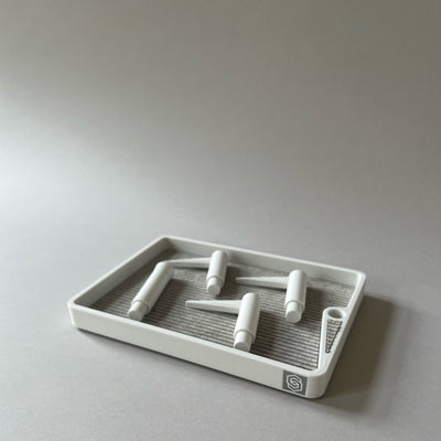 Tree tray with inlay - white 1