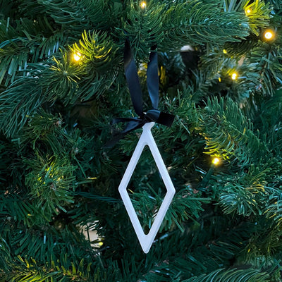 Christmas ornament flat diamond white/black
