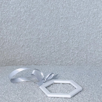 Christmas ornament flat hexagon white/grey