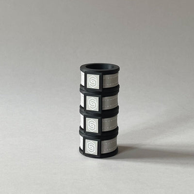 London black/beige napkin ring set of 4