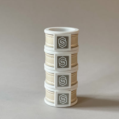 London white/gold napkin ring set of 4