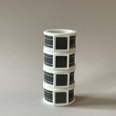 London white/grey napkin ring set of 4