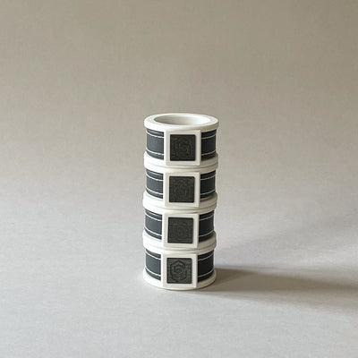 London white/grey napkin ring set of 4