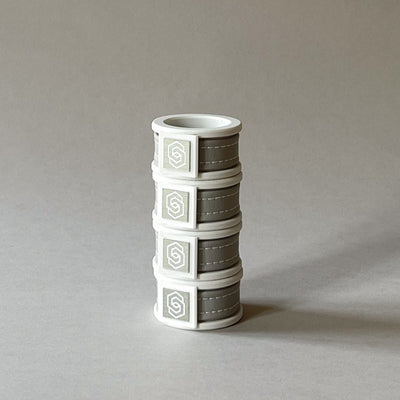 London white/beige napkin ring set of 4