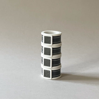 London white/grey napkin ring set of 4