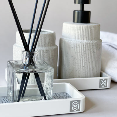 Tray with water resistant inlay - white/grey