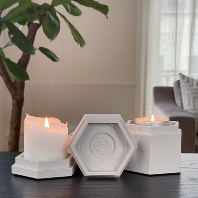 Geneva candle holder - Beige
