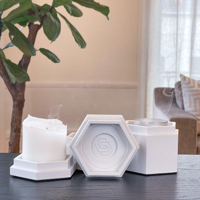 Geneva candle holder - White