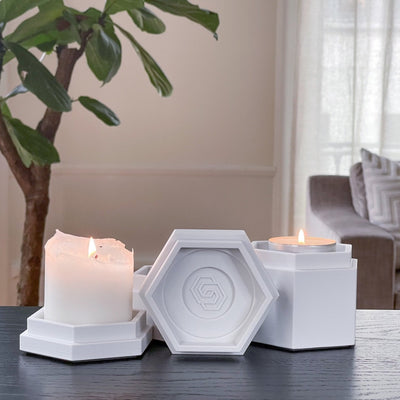 Geneva candle holder - White