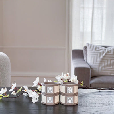 Rome fuzzy earth/sand napkin ring set of 4