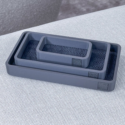 Tray with inlay - dark grey