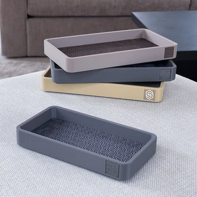 Tray with inlay - dark grey