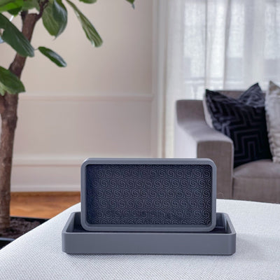 Tray with inlay - dark grey