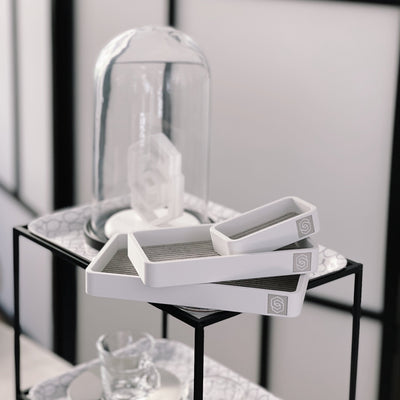 Tray with inlay - white 1