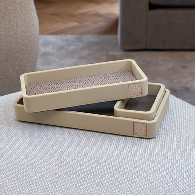 Trays with inlay - camel