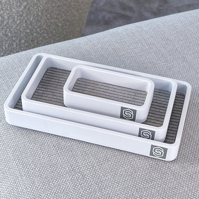 Tray with inlay - white 1