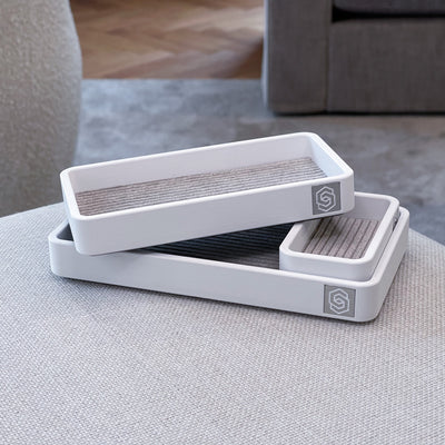 Tray with inlay - white 1