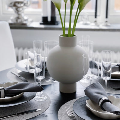 London black/beige napkin ring set of 4