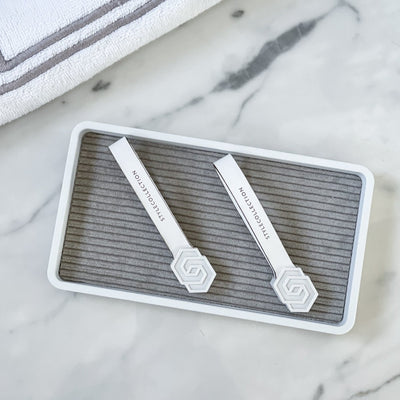 Towel loop clips icon set white/white